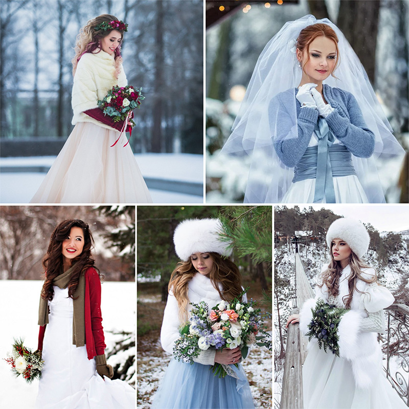 Свадьба зимой: какое платье выбрать новобрачной