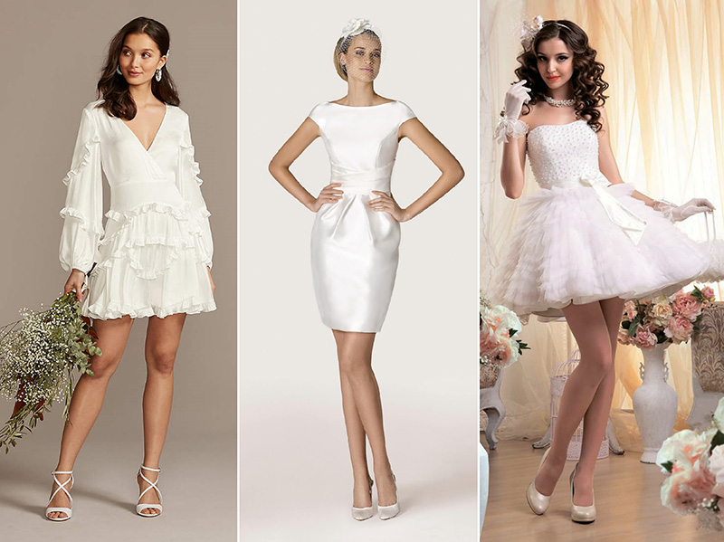 Короткие свадебные платья: фасоны