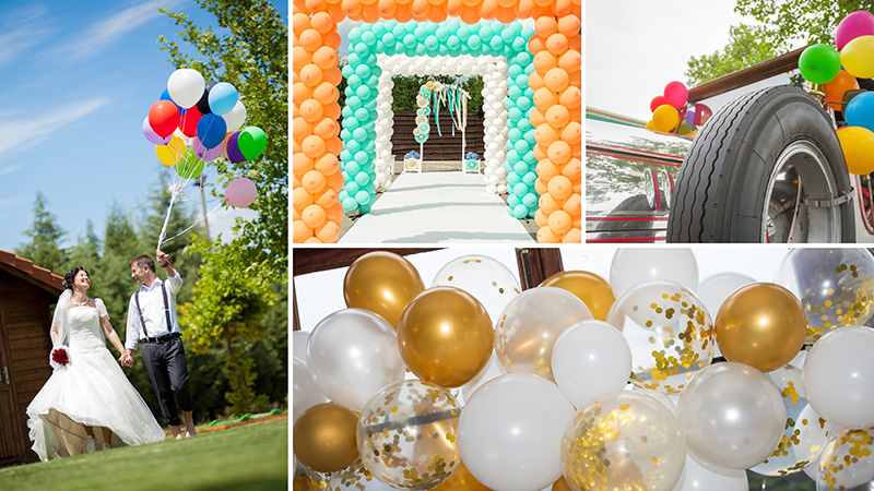 Воздушные шары в оформлении свадьбы